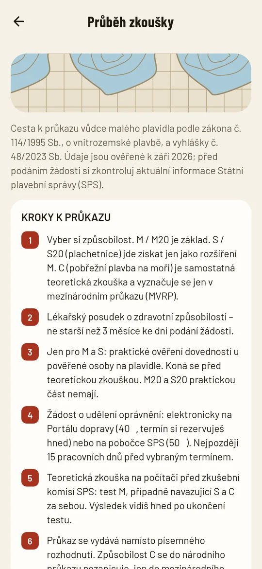 Průběh zkoušky – kroky k průkazu